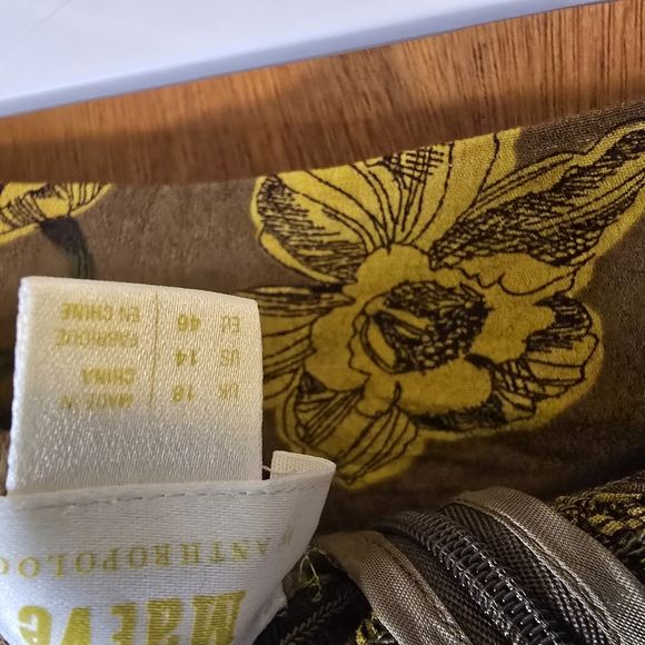 Anthropologie Maeve Terrace Floral Brown and Yellow Pants Size 14 NWOT - Picture 9 of 9